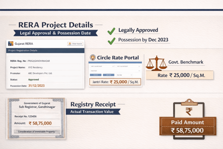 3 BHK Flat for Sale in Koba Gandhinagar