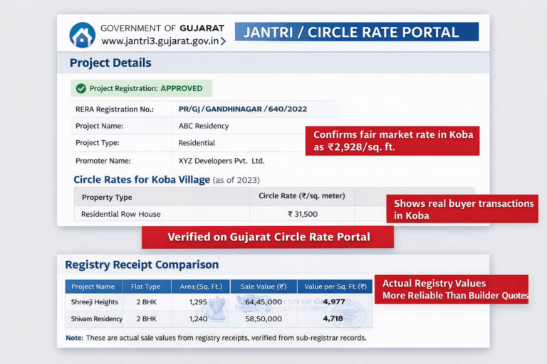 2 BHK Flat Price in Koba Gandhinagar