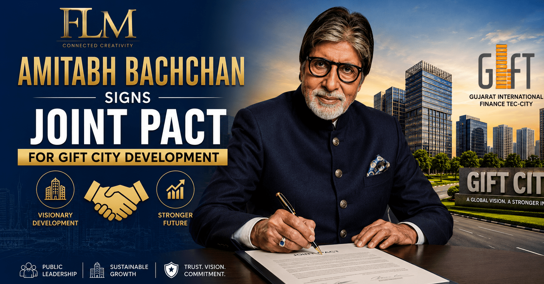 Amitabh Bachchan Signs Joint Pact For GIFT City Development 